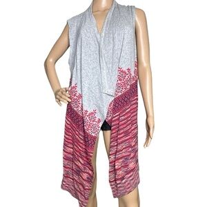 Ecote open cardigan sleeveless sweater large